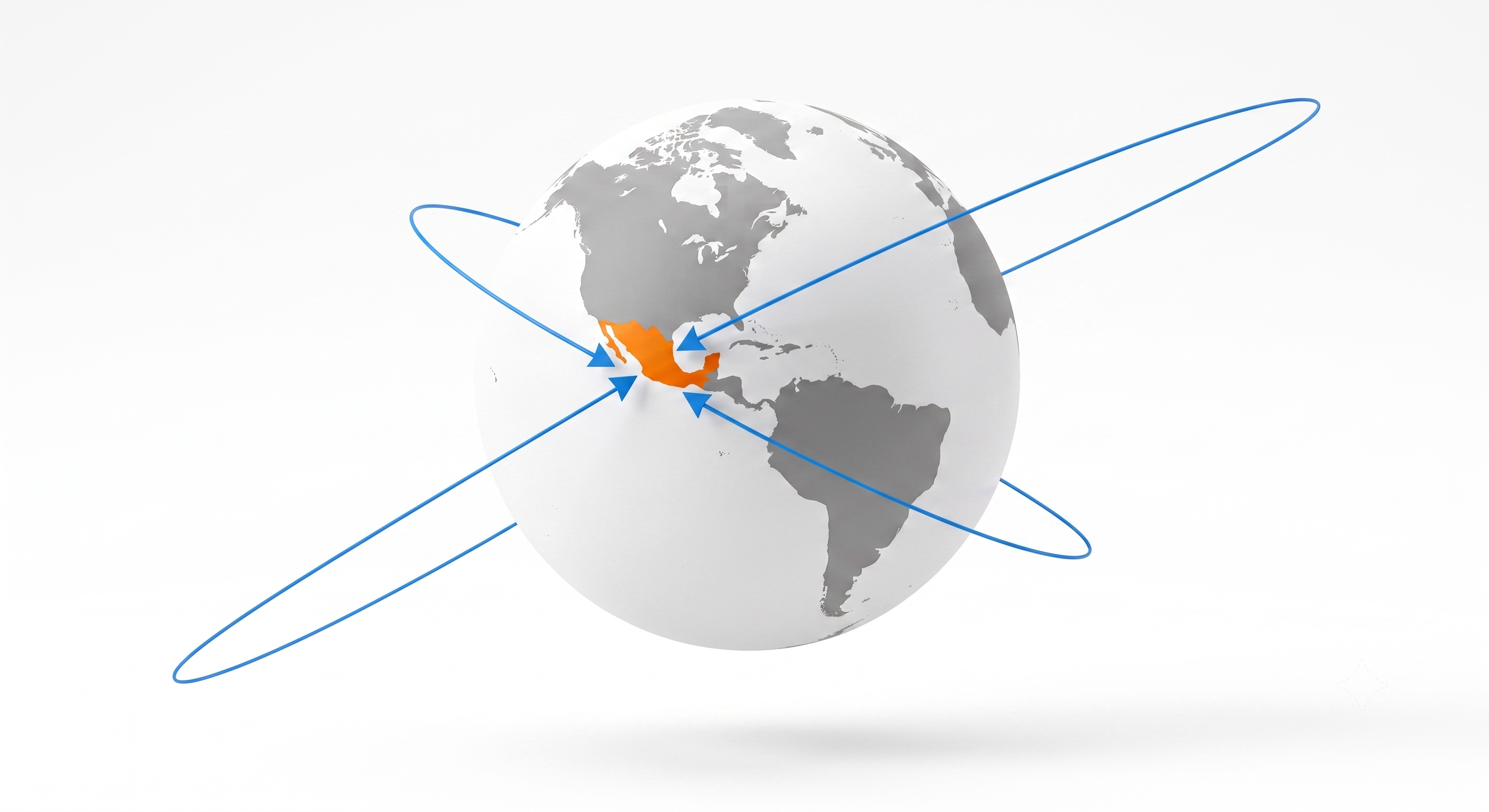 Mapa mundial con México destacado: marcas internacionales que venden en México con Yego Fulfillment